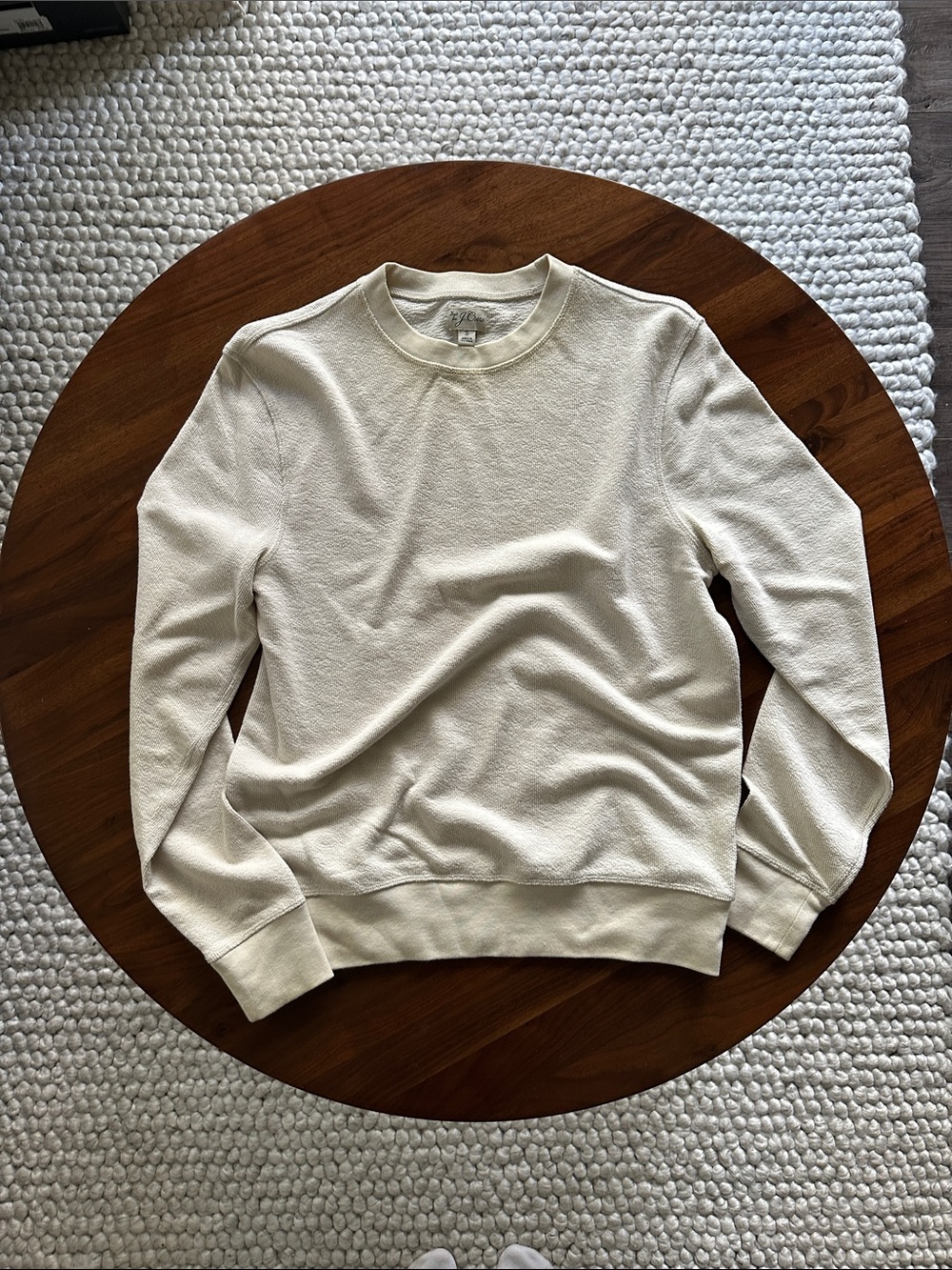 Men's Cream Crewneck terry Sweater